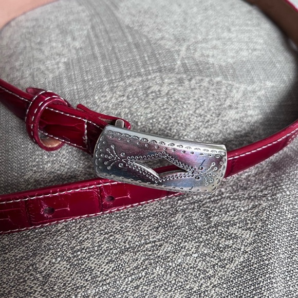Brighton Accessories - Brighton Red belt with silver accents size S/M 32